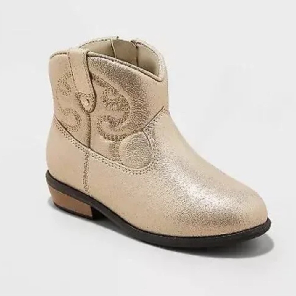 Toddler Girls' Addie Shimmer Zipper Western Boots - Cat & Jack (Size 5)